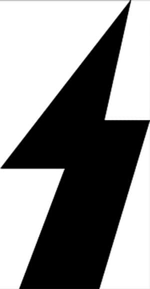 Black Lightning Bolt Graphic PNG image with transparent background