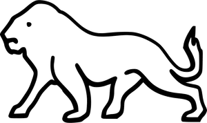 Black Lion Silhouette Outline PNG Image