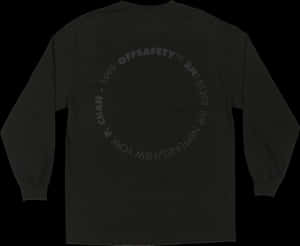 Black Long Sleeve Shirtwith Graphic Print PNG image with transparent background