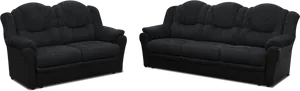 Black Loveseatand Sofa Set PNG Image