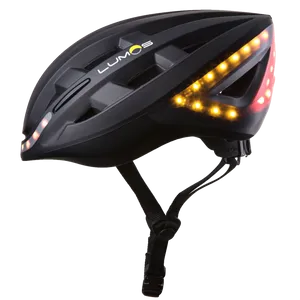 Black Lumos Bicycle Helmetwith L E D Lights PNG Image