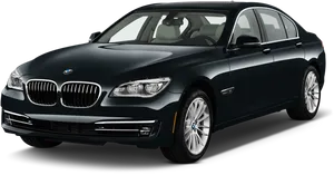 Black Luxury Sedan Profile View PNG Image