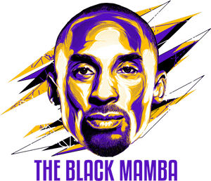 Black Mamba Kobe Artwork PNG image with transparent background