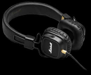 Black Marshall Headphones PNG image with transparent background