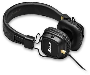 Black Marshall Headphones PNG Image