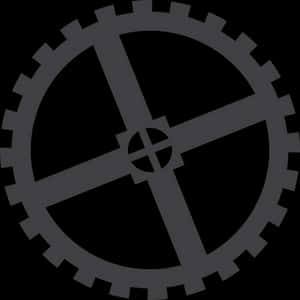 Black Mechanical Gear Icon PNG image with transparent background