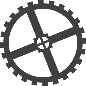 Black Mechanical Gear Icon PNG Image