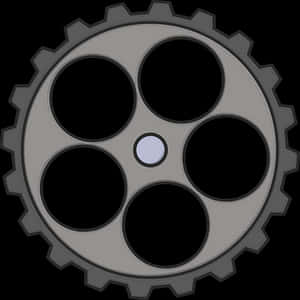 Black Mechanical Gear Icon PNG image with transparent background