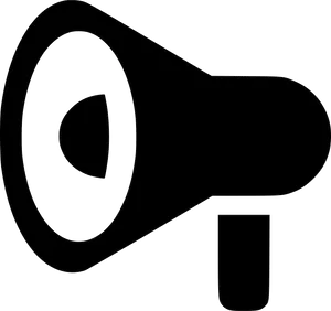 Black Megaphone Outline PNG Image