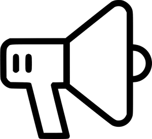 Black Megaphone Outline PNG Image