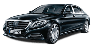 Black Mercedes Benz S Class Side View PNG image with transparent background