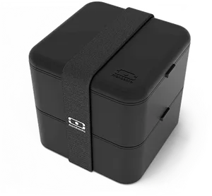 Black Modern Lunchbox Product PNG Image