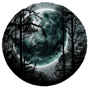 Black Moon And Forest Png 06252024 PNG Image