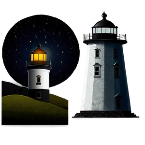 Black Moon And Lighthouse Png Bec PNG Image