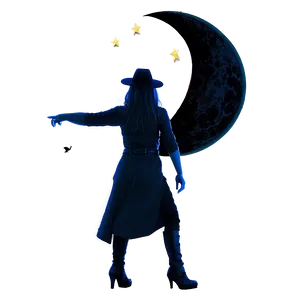 Black Moon And Witch Png Goc PNG Image