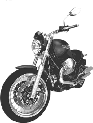 Black Motorcycle Artistic Render PNG Image