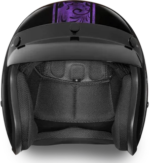 Black Motorcycle Helmet Interior View PNG Image