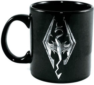 Black Mugwith Graphic Design PNG Image