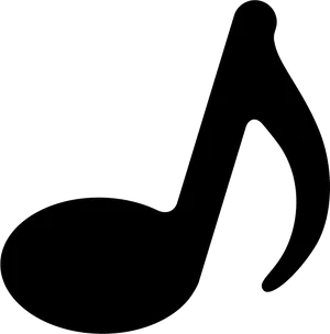 Black Music Note Silhouette PNG Image