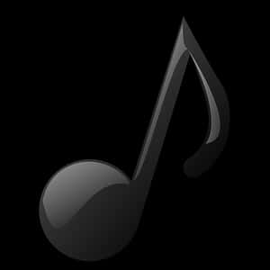 Black Music Noteon Dark Background PNG with transparent background