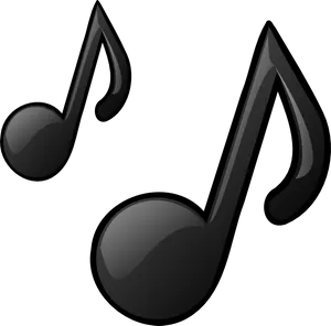 Black Music Notes Graphic PNG Image