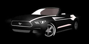 Black Mustang Illustration PNG image with transparent background