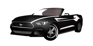 Black Mustang Illustration PNG Image