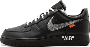 Black Nike Air Force1 Sneaker PNG Image