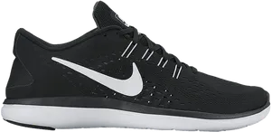 Black Nike Running Shoe Side View PNG Image