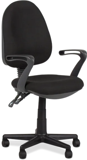 Black Office Chair Isolated PNG Image