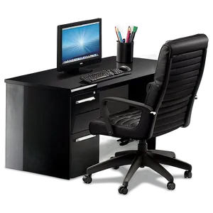 Black Office Desk Png Sxg78 PNG Image