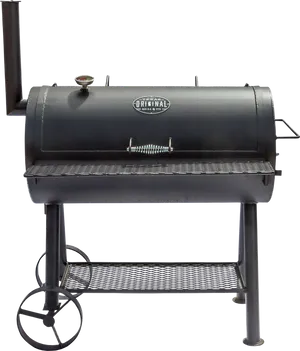 Black Offset Smoker Grill PNG Image