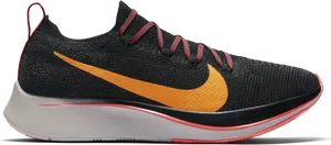 Black Orange Running Shoe PNG Image