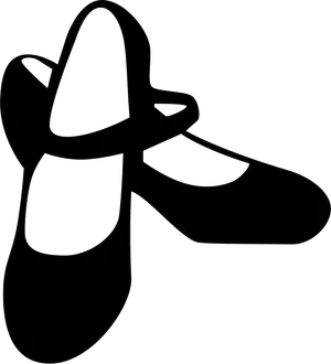 Black Outline Flat Shoe Illustration PNG Image