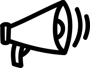 Black Outline Megaphone Icon PNG Image