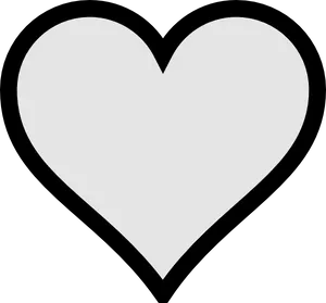 Black Outline Transparent Background Heart PNG Image