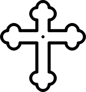 Black Outlined Cross Graphic PNG Image