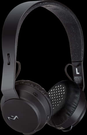 Black Over Ear Headphones PNG image with transparent background