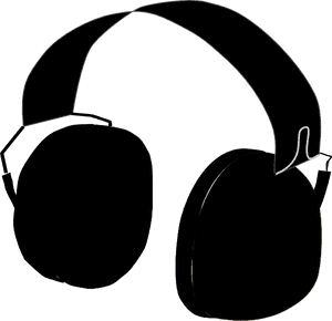Black Over Ear Headphones Illustration PNG