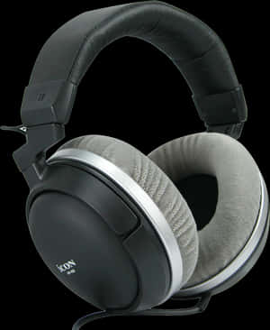 Black Over Ear Headphones Isolated PNG image with transparent background