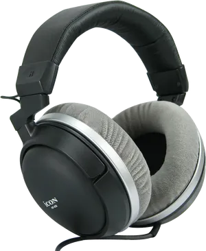 Black Over Ear Headphones Isolated PNG Image