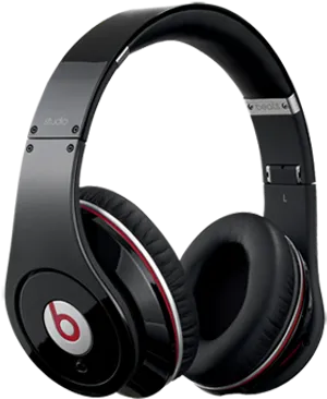 Black Over Ear Headphones Studio Design PNG Image
