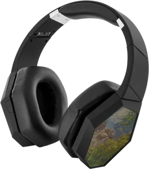 Black Over Ear Headset PNG Image