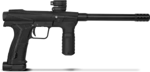 Black Paintball Marker Profile View PNG Image