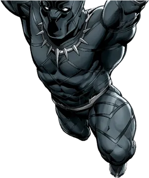 Black Panther Action Pose PNG Image