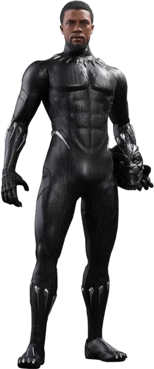 Black Panther Character Pose PNG Image