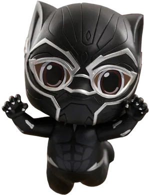 Black Panther Figure Standing PNG Image