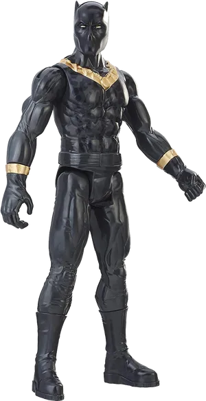 Black Panther Full Costume Stance PNG Image