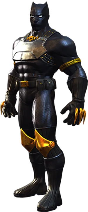 Black Panther Full Costume Standing PNG Image