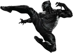 Black Panther In Action Pose PNG Image